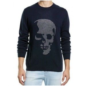 Autumn Cashmere Birdseye Skull Jacquard Sweater